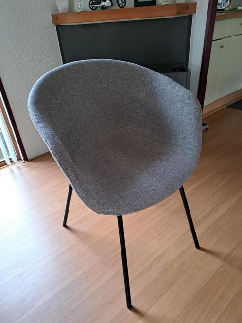 4 Eetkamerstoelen, Huis en Inrichting, Stoelen, Zo goed als nieuw, Vier, Metaal, Stof, Grijs, Ophalen