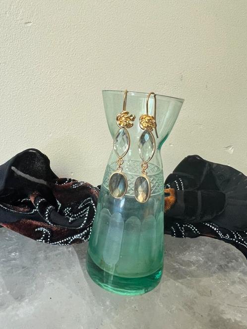 Labradoriet Prasioliet amethist groen magie geluk eyecatcher, Sieraden, Tassen en Uiterlijk, Oorbellen, Nieuw, Hangers, Zilver