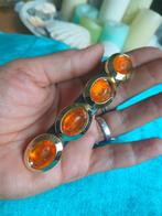 amber vintage haarclip, Oranje, Ophalen of Verzenden, Zo goed als nieuw, Steen of Mineraal