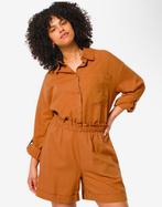 Hema linnen blend shorts XL elastiek 48/50 bruin Raiza, Kleding | Dames, Grote Maten, Bruin, Verzenden, Nieuw, Hema