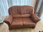 Bruine leren loveseat - 2 persoons bank, Ophalen, Gebruikt, 150 tot 200 cm, Tweepersoons