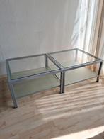 Moderne bijzet tafels van Eijerkamp glas en metaal, Ophalen, Gebruikt, Glas, Modern