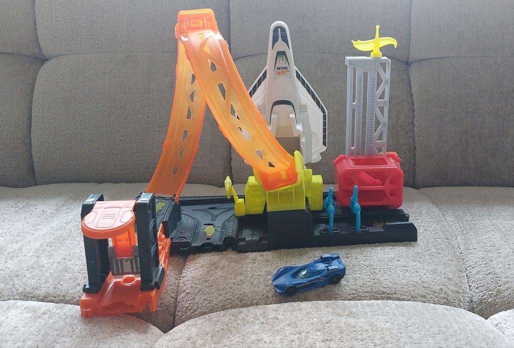Hot wheels super blast-off, Kinderen en Baby's, Speelgoed | Racebanen, Ophalen, Gebruikt, Handmatig, Hot Wheels
