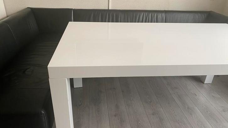 Goossens Zenn tafel + 4 lederen stoelen - WEG IS WEG!, Huis en Inrichting, Stoelen, Gebruikt, Vier, Leer, Wit, Ophalen of Verzenden
