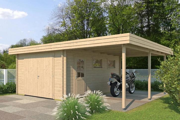 NIEUW: GARAGE HOLSTEIN | 5.78 X 7.13 M, Tuin en Terras, Tuinhuizen, Nieuw, Hout, Ophalen of Verzenden