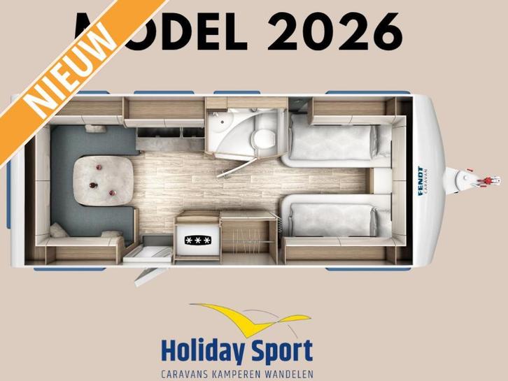 Fendt Tendenza 550 SG Bouwjaar 2026, Caravans en Kamperen, Caravans, Bedrijf, tot en met 4, 1250 - 1500 kg, Rondzit, Fendt, 2 aparte bedden