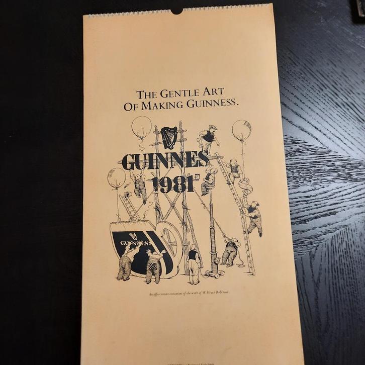 guinness kalender 1981, Verzamelen, Biermerken, Gebruikt, Reclamebord, Plaat of Schild, Overige merken, Ophalen