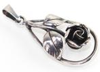 Vintage zilveren hanger roos, Theodor Klotz, ca. 1970, Sieraden, Tassen en Uiterlijk, Antieke sieraden, Ophalen of Verzenden, Zilver
