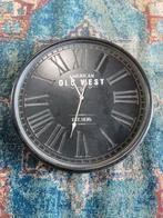 Grote Zwarte Wandklok - 80cm Diameter, Ophalen of Verzenden, Gebruikt, Analoog, Wandklok