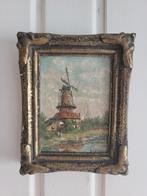 KLEIN ANTIEK SCHILDERIJTJE DELFT.    molen a/d spoorsingel, Antiek en Kunst, Kunst | Schilderijen | Klassiek, Ophalen of Verzenden