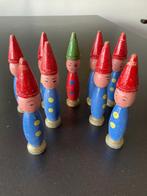 Negen antieke houten kegel figuren, Ophalen of Verzenden