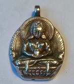 Vintage zilveren hanger met afbeelding van Buddha. Gemerkt., Ophalen of Verzenden, Zo goed als nieuw, Zilver