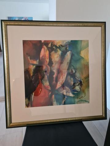 Aquarel van Paul de Vries, 1998 ingelijsd beschikbaar voor biedingen