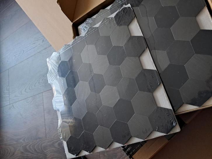 Plak tegels mozaiek hexagon, Doe-het-zelf en Verbouw, Tegels, Nieuw, Wandtegels, Overige materialen, Ophalen of Verzenden