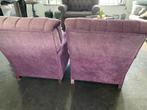 2 paarse velours stoelen van Rofra Home, Gebruikt, Minder dan 75 cm, Ophalen of Verzenden, Stof
