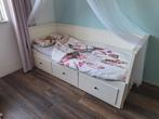 Ikea Hemnes uitschuifbaar bed, Ophalen, Gebruikt, Eenpersoons, Wit