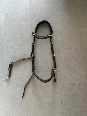 Bruin bitloos sidepull hoofdstel maat Cob  beschikbaar voor biedingen