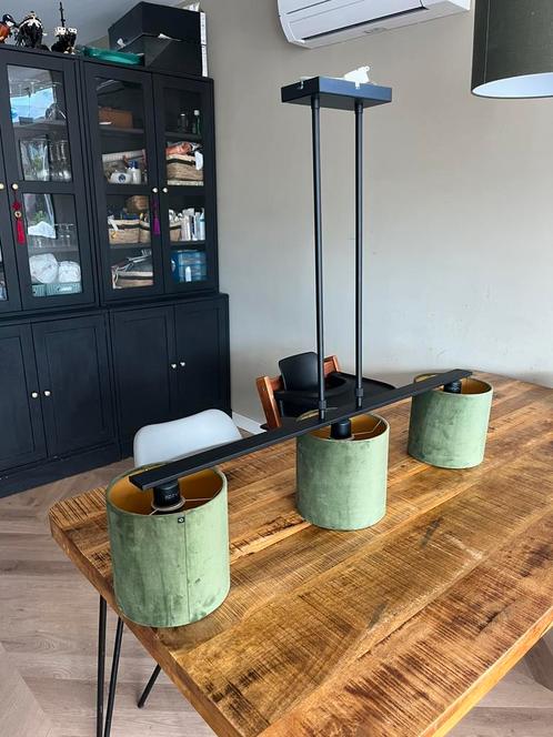 Qazqa hanglamp groen fluweel, Huis en Inrichting, Lampen | Hanglampen, Zo goed als nieuw, 75 cm of meer, Ophalen