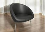 Artifort Hanna fauteuil donkergrijs leder in Nieuwstaat!, Ophalen, Luxe design, 75 tot 100 cm, Zo goed als nieuw