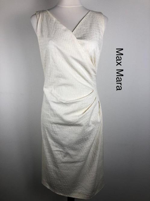 Max Mara Avondjurk  (mt: 38) 6,1/7978, Kleding | Dames, Jurken, Zo goed als nieuw, Maat 38/40 (M), Wit, Onder de knie, Ophalen of Verzenden