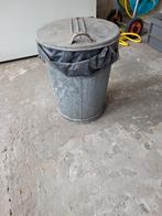 Vintage Metalen Vuilnisbak met Deksel, Huis en Inrichting, Woonaccessoires | Prullenbakken, Gebruikt, 50 tot 75 cm, Ophalen of Verzenden
