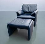 Fauteuil & hocker  - Axel van Enthoven - Leo Lux, Ophalen, 75 tot 100 cm, Leer