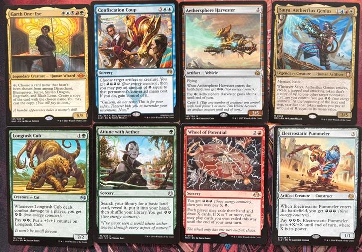 Magic the Gathering 5 color energy EDH Comannder deck, Hobby en Vrije tijd, Verzamelkaartspellen | Magic the Gathering, Zo goed als nieuw