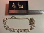 Vintage Sarah Coventry ketting + bijpassende oorbellen, Ophalen of Verzenden, Gebruikt, Overige materialen