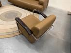 Nieuwstaat Leolux Scylla Fauteuil Arkadia leer Cinnamon, Huis en Inrichting, Fauteuils, Leolux, 75 tot 100 cm, Ophalen of Verzenden