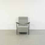 1x Leolux Scylla Fauteuil Hoog Blauwgroene Stof - Zwart, 75 tot 100 cm, Ophalen of Verzenden, Zo goed als nieuw, Metaal