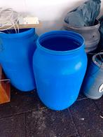 3 blauwe kunststof watervaten, Ophalen of Verzenden, Gebruikt