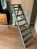 Oude, groen houten ladder, decoratief gebruik, kerstdorpje, Ophalen, Gebruikt, Trap, Opvouwbaar of Inschuifbaar