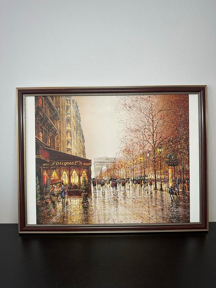 SCHILDERIJ - Frans | Uniek | Lijst | Kunst | Artdeco, Antiek en Kunst, Kunst | Schilderijen | Klassiek, Ophalen of Verzenden