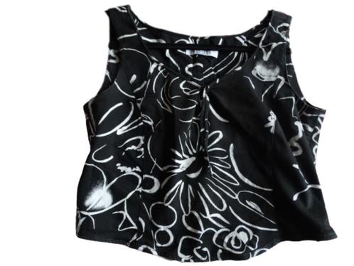 Zwart-wit top van MARELLA (by MAX MARA) mt 38/40, Kleding | Dames, Tops, Zo goed als nieuw, Maat 38/40 (M), Zwart, Zonder mouw