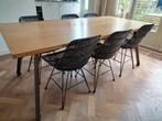 Zes HKliving rotan stoelen (zwart), Huis en Inrichting, Stoelen, Ophalen, Gebruikt, Zwart, Riet of Rotan