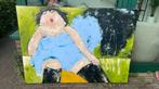 Dikke dame schilderij. Doe een leuk bod & hij is van jou!, Antiek en Kunst, Kunst | Schilderijen | Modern, Ophalen