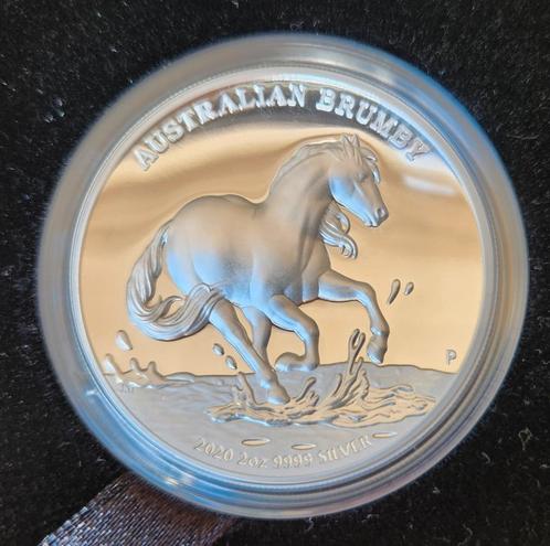 3x 2 oz Perth Mint Brumby 2020, 2021, 2022 proof high relief, Postzegels en Munten, Edelmetalen en Baren, Zilver, Ophalen of Verzenden