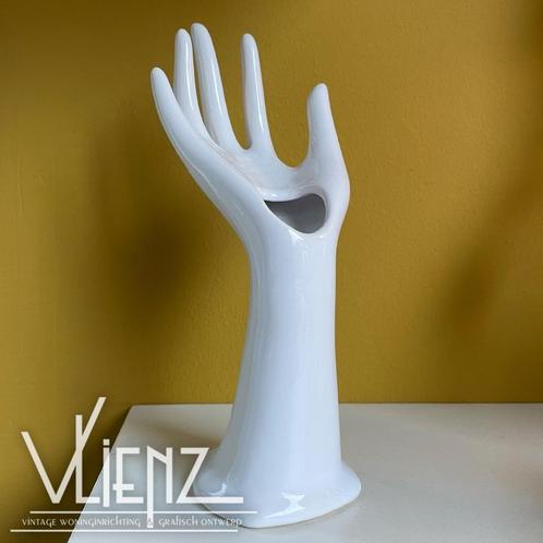 Vintage, retro porseleinen hand, vaas, ringen, sieraden, Verzamelen, Retro, Huis en Inrichting, Ophalen of Verzenden