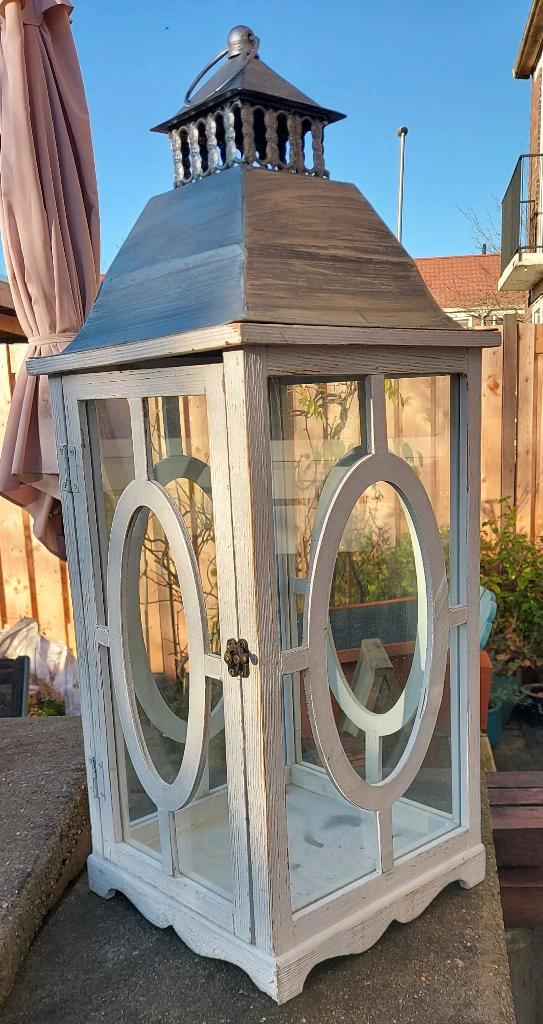 Mooie grote lantaarn H 75 x B 25 cm  voor Kaarsen, Huis en Inrichting, Woonaccessoires | Overige, Zo goed als nieuw, Ophalen