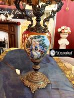 Groot brocante tafellamp porselein Limoges antieke barok man, Huis en Inrichting, Lampen | Tafellampen, Gebruikt, Barok, Ophalen of Verzenden