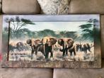 Schilderij olifanten, Ophalen, 50 tot 75 cm, Zo goed als nieuw, Schilderij