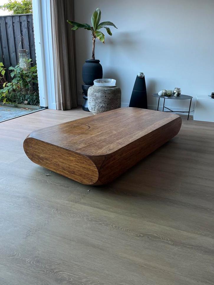 Houten salontafel Henk Vos design, Huis en Inrichting, Tafels | Salontafels, Gebruikt, Minder dan 50 cm, 50 tot 100 cm, 150 tot 200 cm