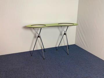 14 x Sedus Meet Table Over Easy, groen/wit, chroom frame beschikbaar voor biedingen