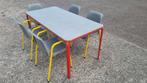 kantinetafel met 5 stoelen, Huis en Inrichting, Tafels | Eettafels, Ophalen, Gebruikt, 50 tot 100 cm, Vijf personen of meer