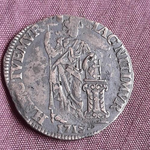 Bodemvondst Friesland: 1 Gulden Zilver Utrecht 1715, Postzegels en Munten, Munten | Nederland, Vóór koninkrijk, Zilver, Verzenden
