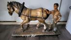 Antiek beeld paard met boer., Ophalen
