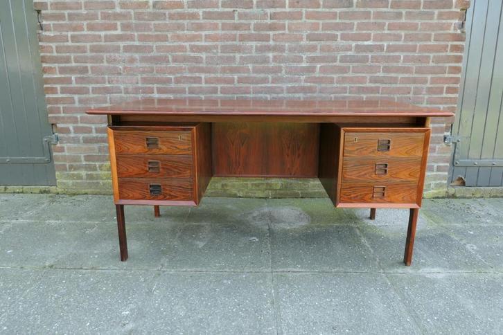 Vintage Edmund Brouer pallisander bureau 2 zijdig, Huis en Inrichting, Bureaus, Zo goed als nieuw, Bureau, Ophalen