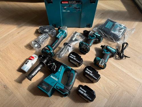 Makita DLX4158TJ 4-delig combiset (3x 5,0Ah accu+ acculader), Doe-het-zelf en Verbouw, Gereedschap | Slijpmachines, Nieuw, Haakse handslijpmachine