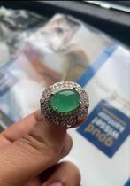 Emerald ring, Ophalen of Verzenden, Zo goed als nieuw, Zilver, Dame
