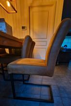 Set van 6 eetkamerstoelen, Huis en Inrichting, Ophalen, Gebruikt, Bruin, Metaal